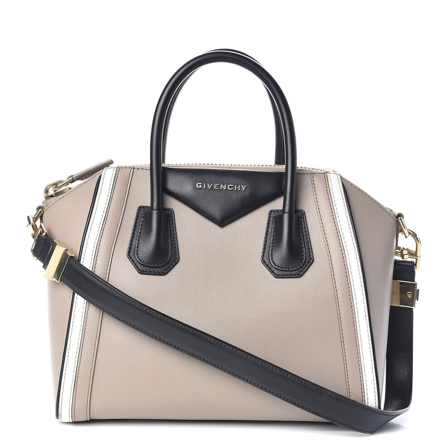 Calfskin Small Tri-Color Antigona Beige Black White