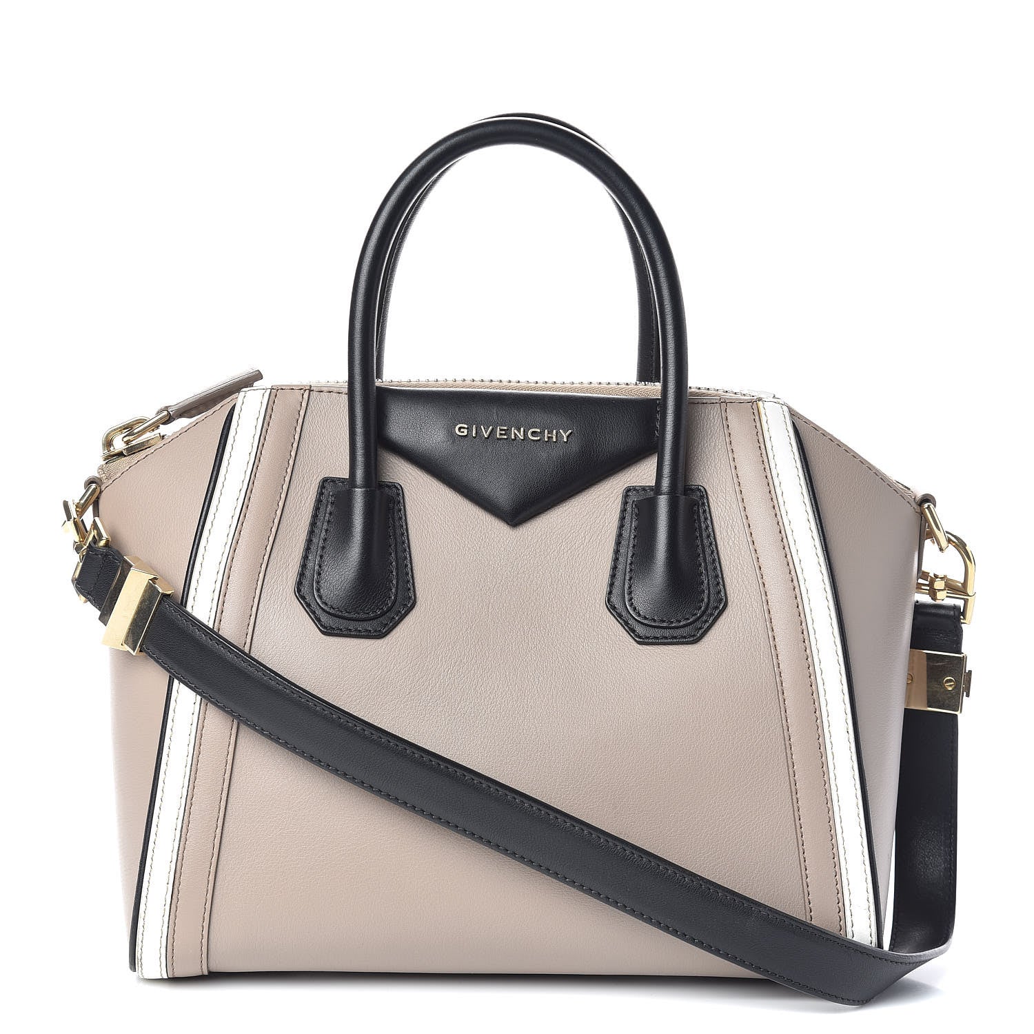 Givenchy Calfskin Small Tri-Color Antigona Beige Black White 1 of 11