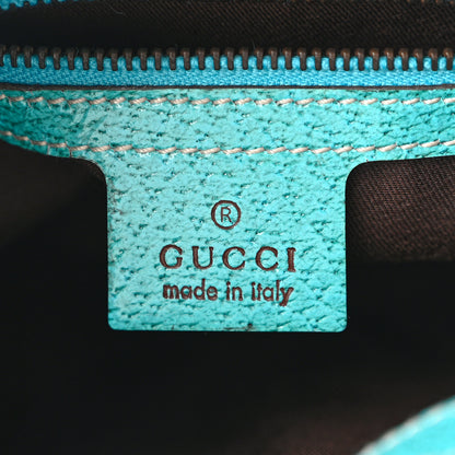 Gucci Monogram Mini Piston Lock Jackie O Hobo Blue 6 of 10