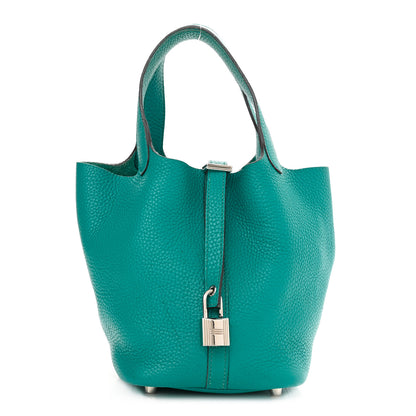 Hermes Taurillon Clemence Picotin Lock 18 PM Turquoise 1 of 13