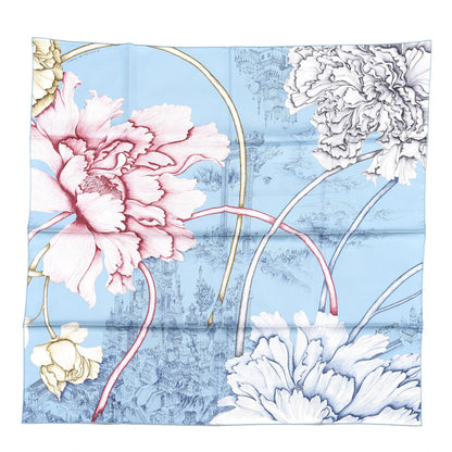 Hermes Silk A l'Ombre des Pivoines Scarf 90 1 of 2