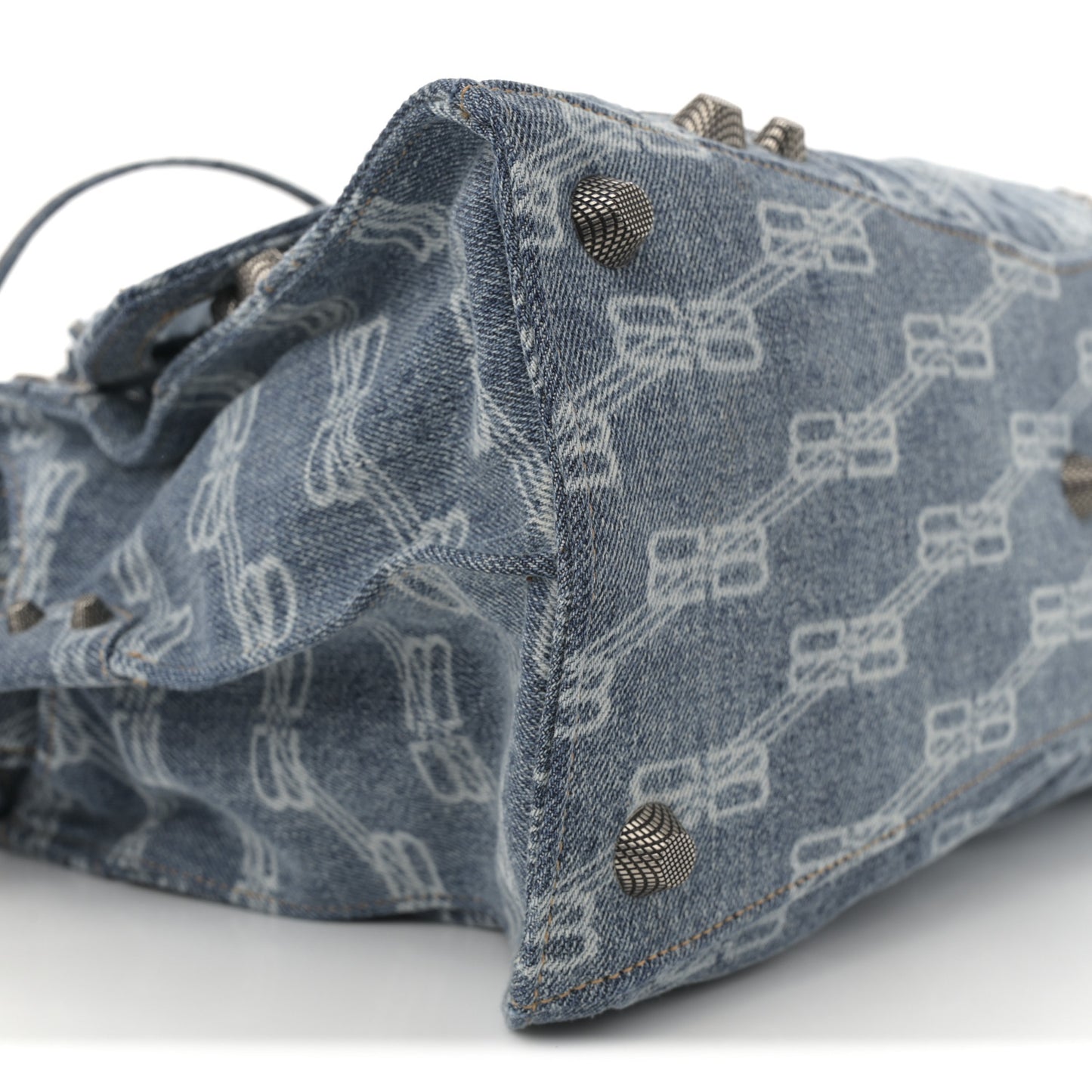 Denim BB Monogram Neo Cagole City Handbag Blue