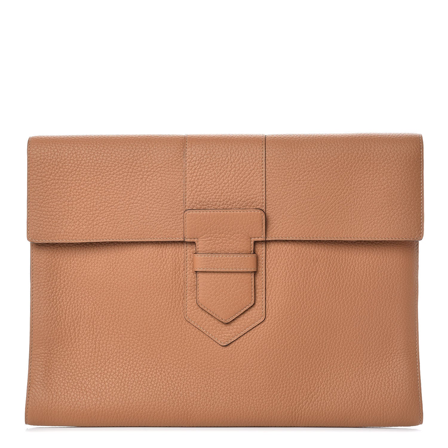 Delvaux Taurillon Crispe Presse A4 Pouch Vegetal 1 of 6