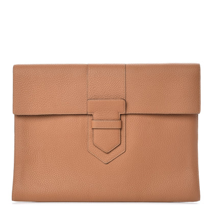 Delvaux Taurillon Crispe Presse A4 Pouch Vegetal 1 of 6