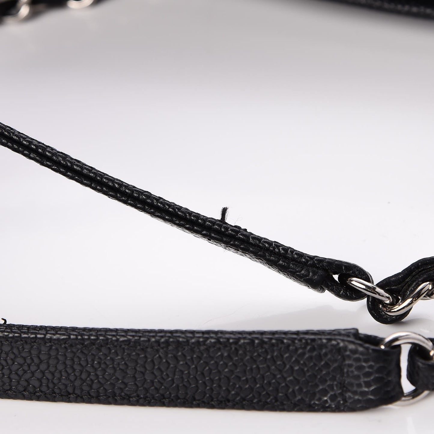 Grained Calfskin Quilted Small Daily Shopping Tote Black