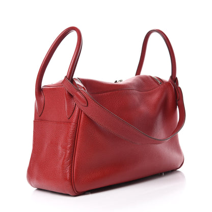 Hermes Taurillon Clemence Lindy 30 Rouge Garance 3 of 14