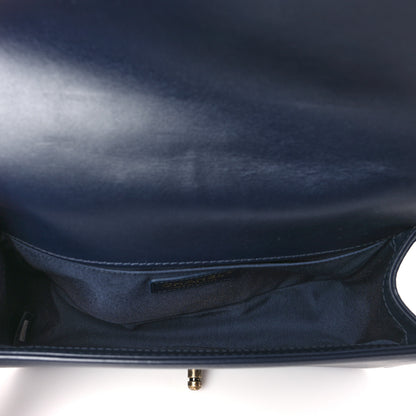 Chanel Lambskin Quilted Gripoix Medium Boy Flap Navy 5 of 10