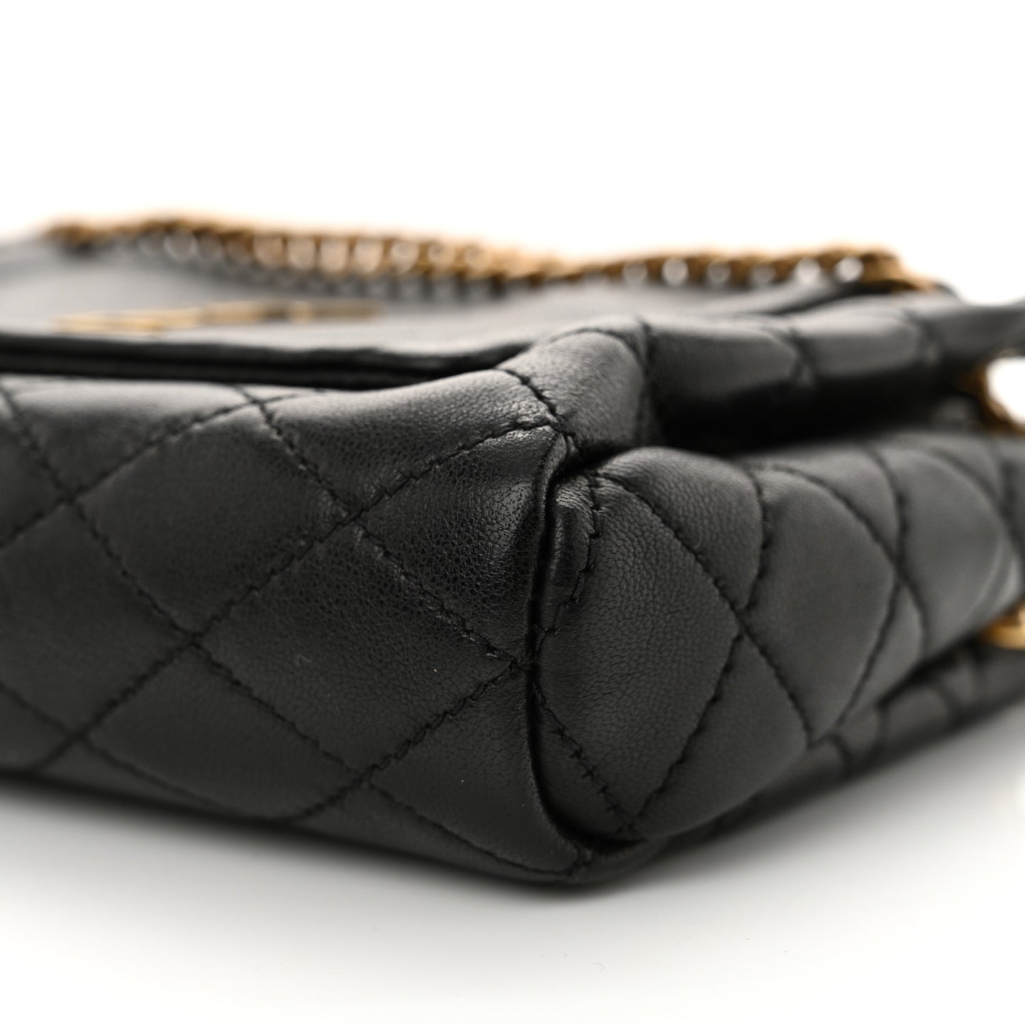 Lambskin Quilted Monogram Mini Nolita Black