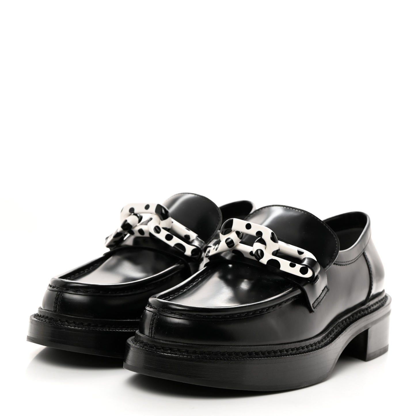 x Yayoi Kusama Academy Leather Loafers 39 Black