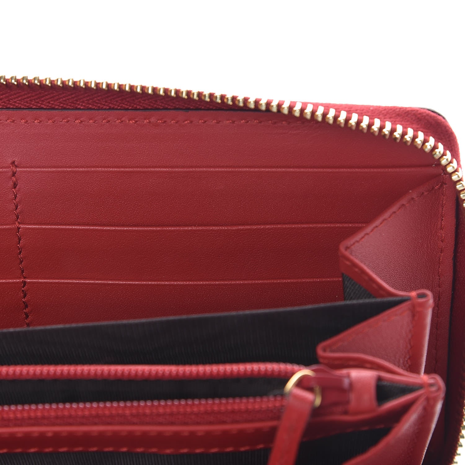 Gucci GG Supreme Monogram Bosco Patch Zip Around Wallet Beige Malva Hibiscus Red 12 of 13