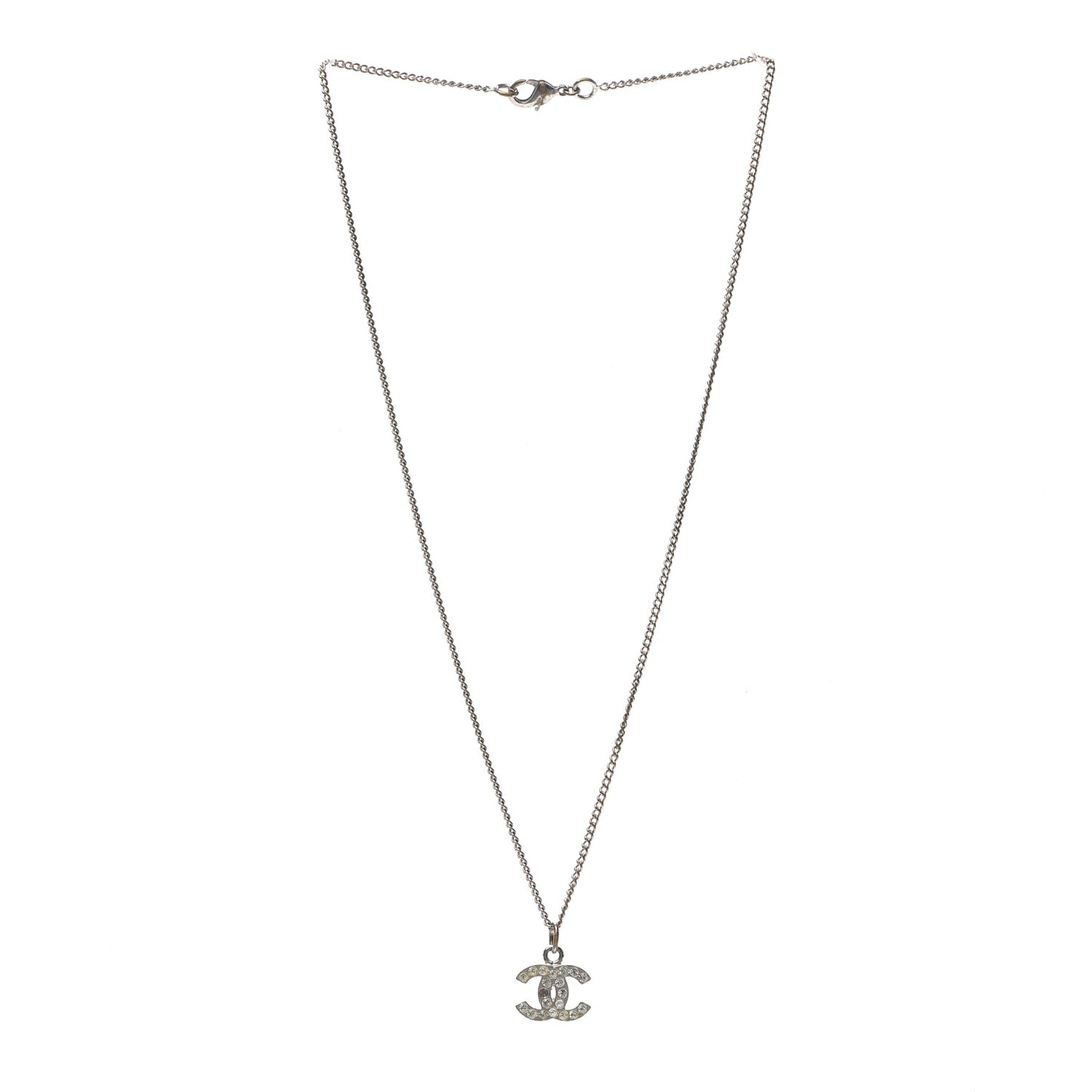 Crystal CC Necklace Silver