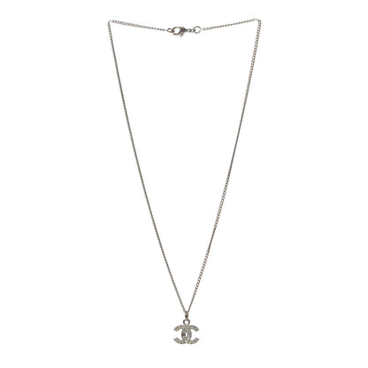 Chanel Crystal CC Necklace Silver 2 of 3