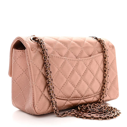 Chanel Metallic Grained Calfskin Quilted 2.55 Reissue Mini Flap Copper Pink 3 of 11