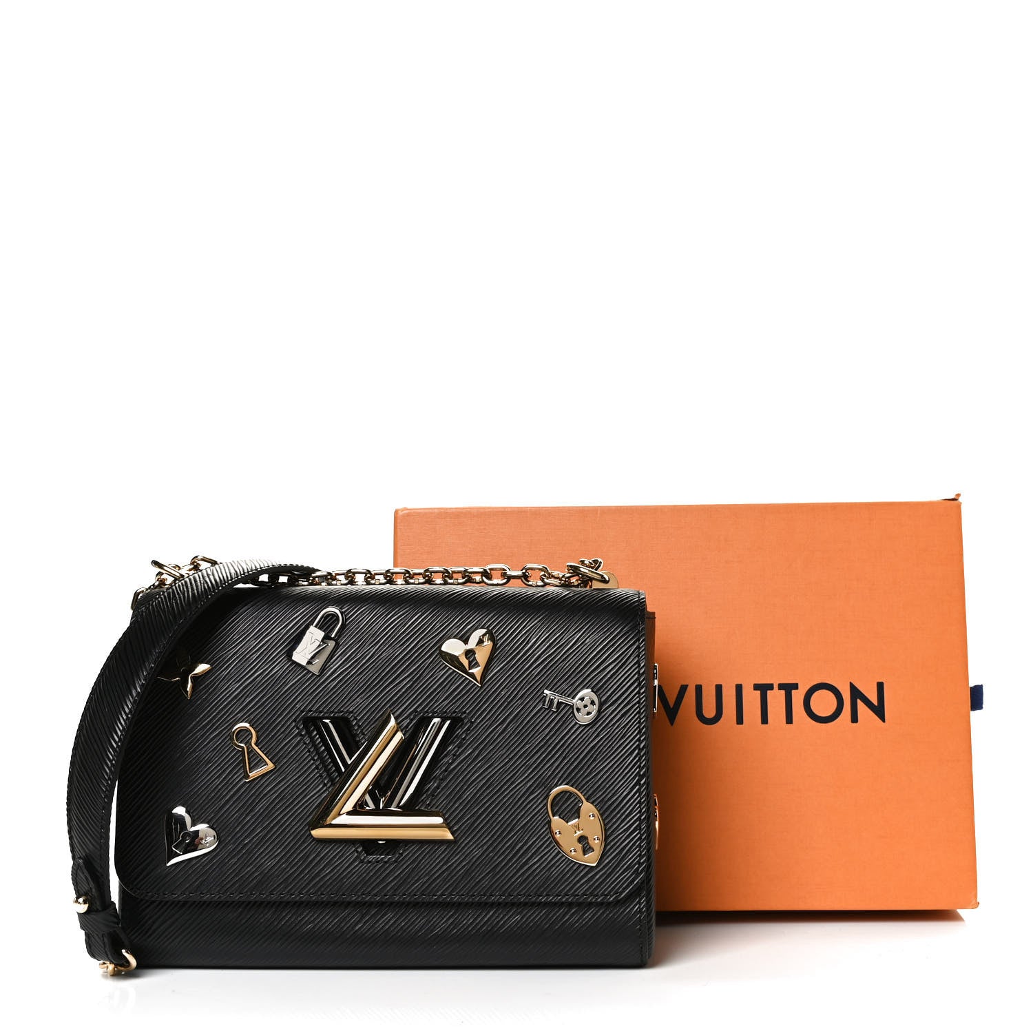 Louis Vuitton Epi Love Lock Twist Shoulder Bag MM Black 10 of 10