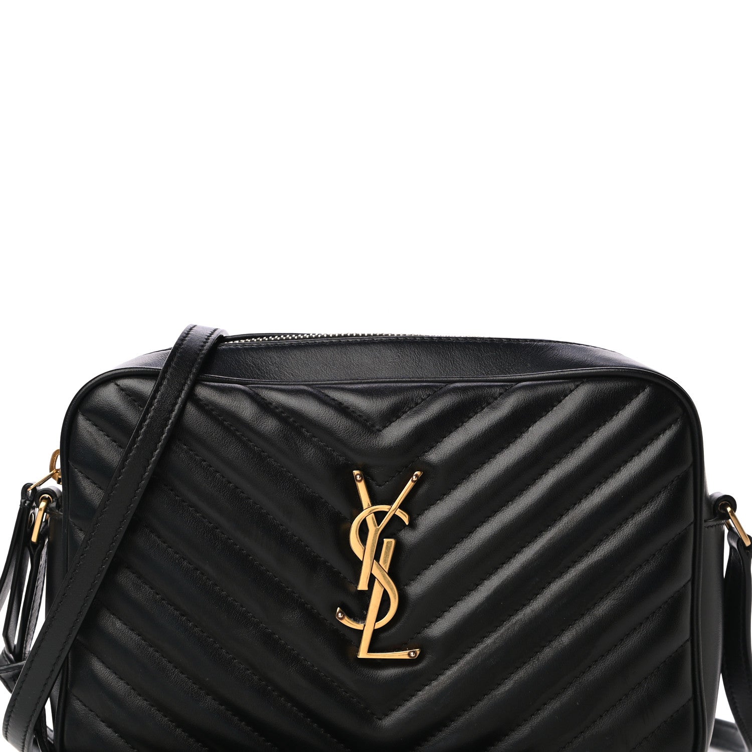Saint Laurent Calfskin Matelasse Monogram Lou Camera Bag Black 8 of 17