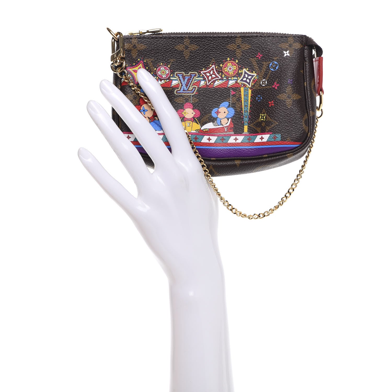 Louis Vuitton Monogram 2020 Christmas Animation Bumper Cars Mini Pochette Accessories Coquelicot 2 of 9