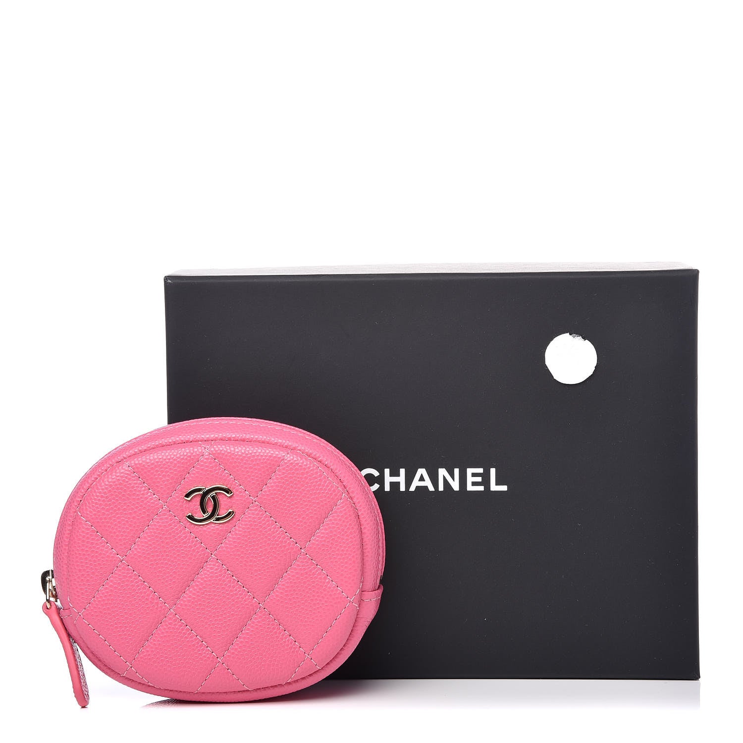 Chanel Caviar Quilted Zip Around Classic Coin Purse Pink 9 of 9