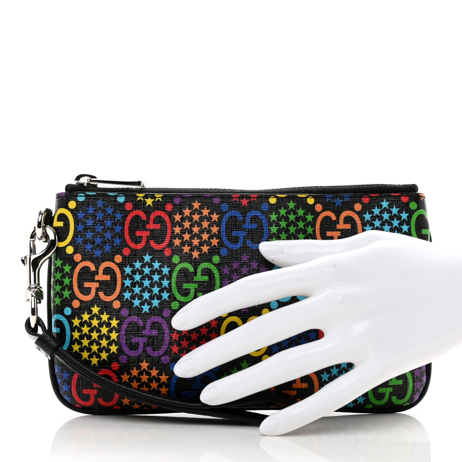 Gucci GG Supreme Monogram Psychedelic iPhone Pouch Black 2 of 7