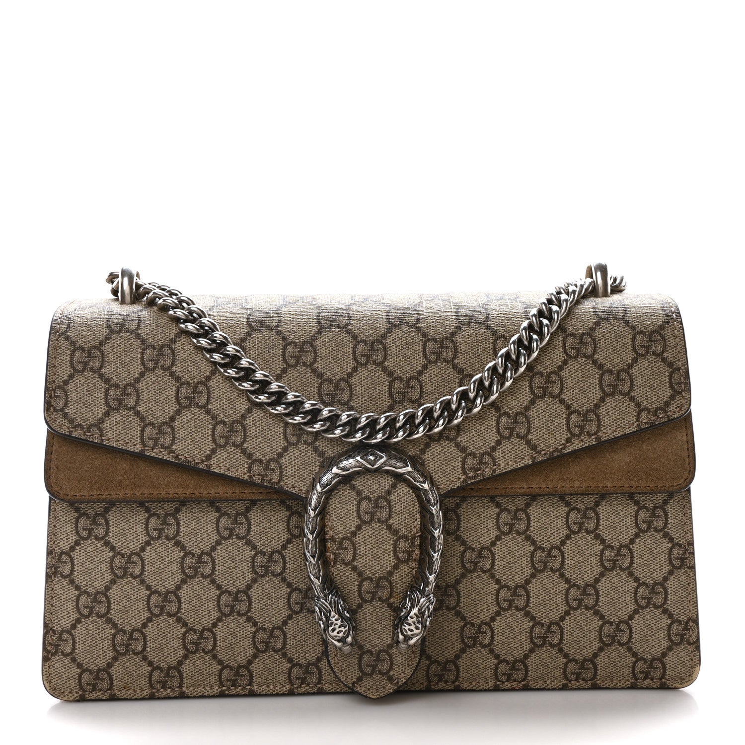 Gucci GG Supreme Monogram Small Dionysus Shoulder Bag Taupe 1 of 10