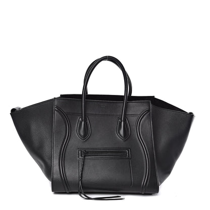 Celine Supple Calfskin Medium Phantom Luggage Black 1 of 10