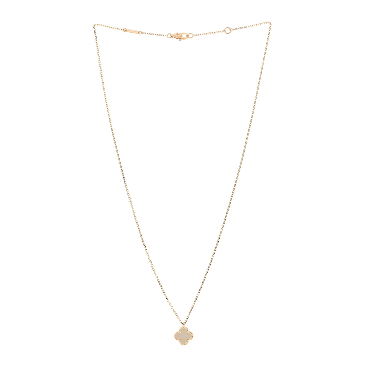 18K Yellow Gold Mother of Pearl Sweet Alhambra Pendant Necklace