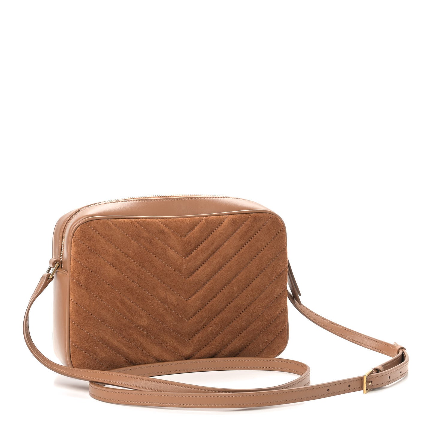 Suede Matelasse Monogram Lou Camera Bag Cinnamon