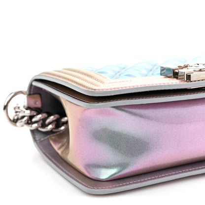 Chanel Iridescent Patent Calfskin PVC Quilted Small Boy Flap Light Purple 9 of 14