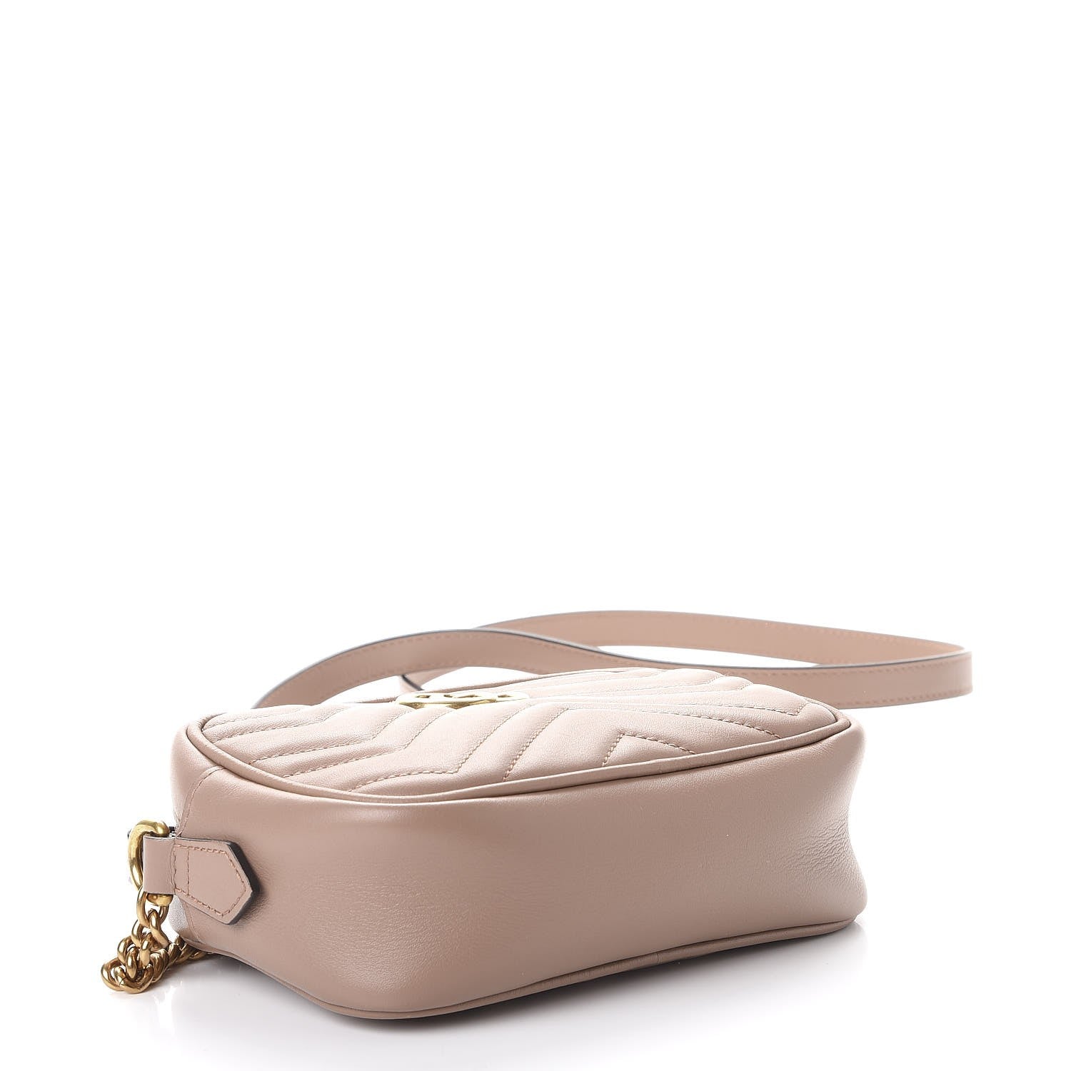 Gucci Calfskin Matelasse Mini GG Marmont Chain Shoulder Bag Nude 4 of 13
