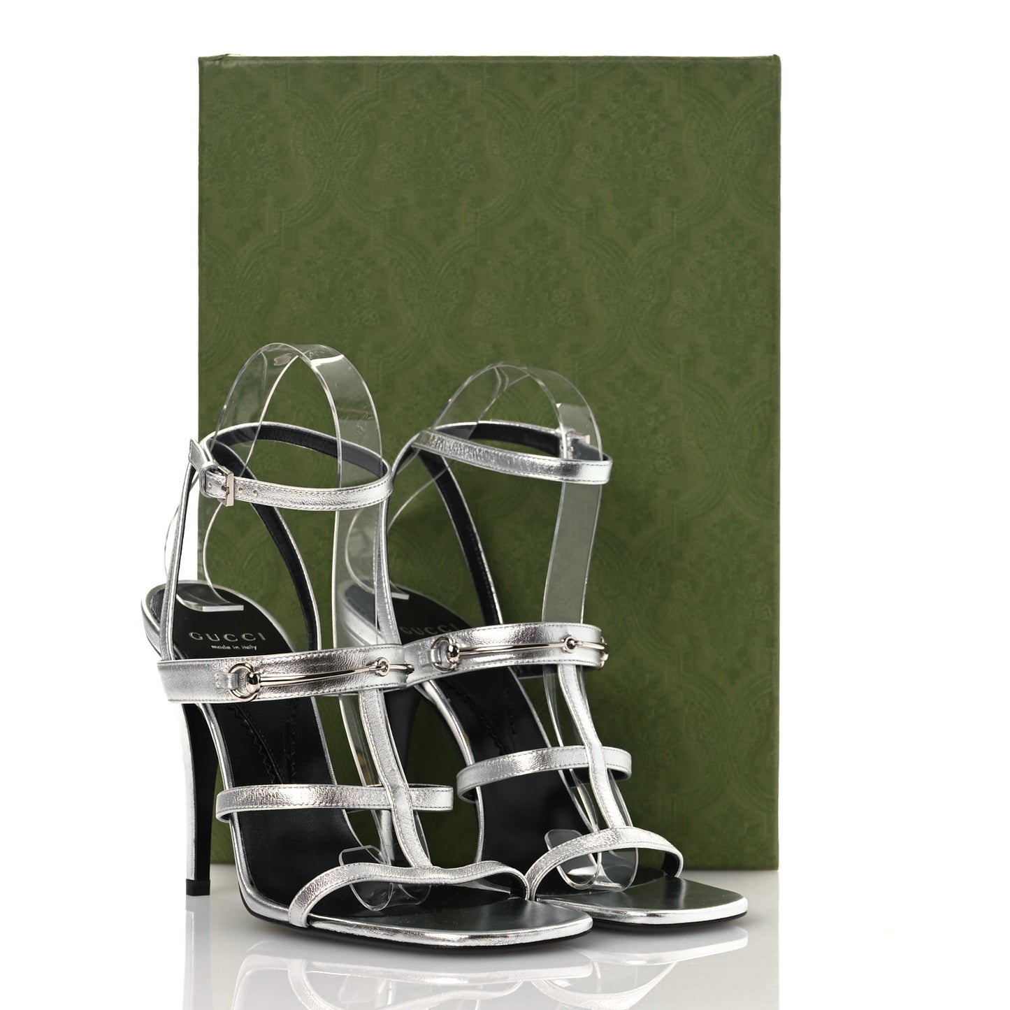 Nappa Silk High Heel Sandals 37.5 Argento