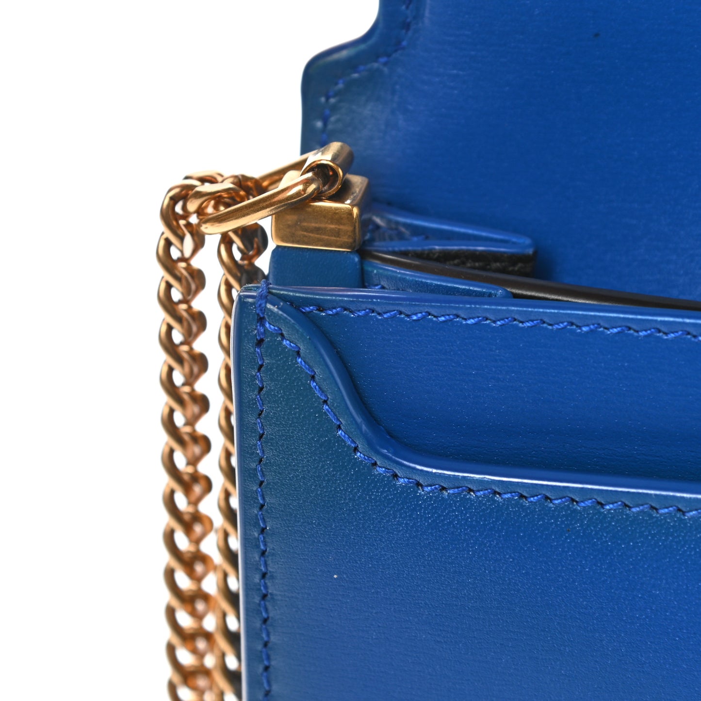 Smooth Calfskin Monogram Cassandra Clasp Bag Blue Majorelle