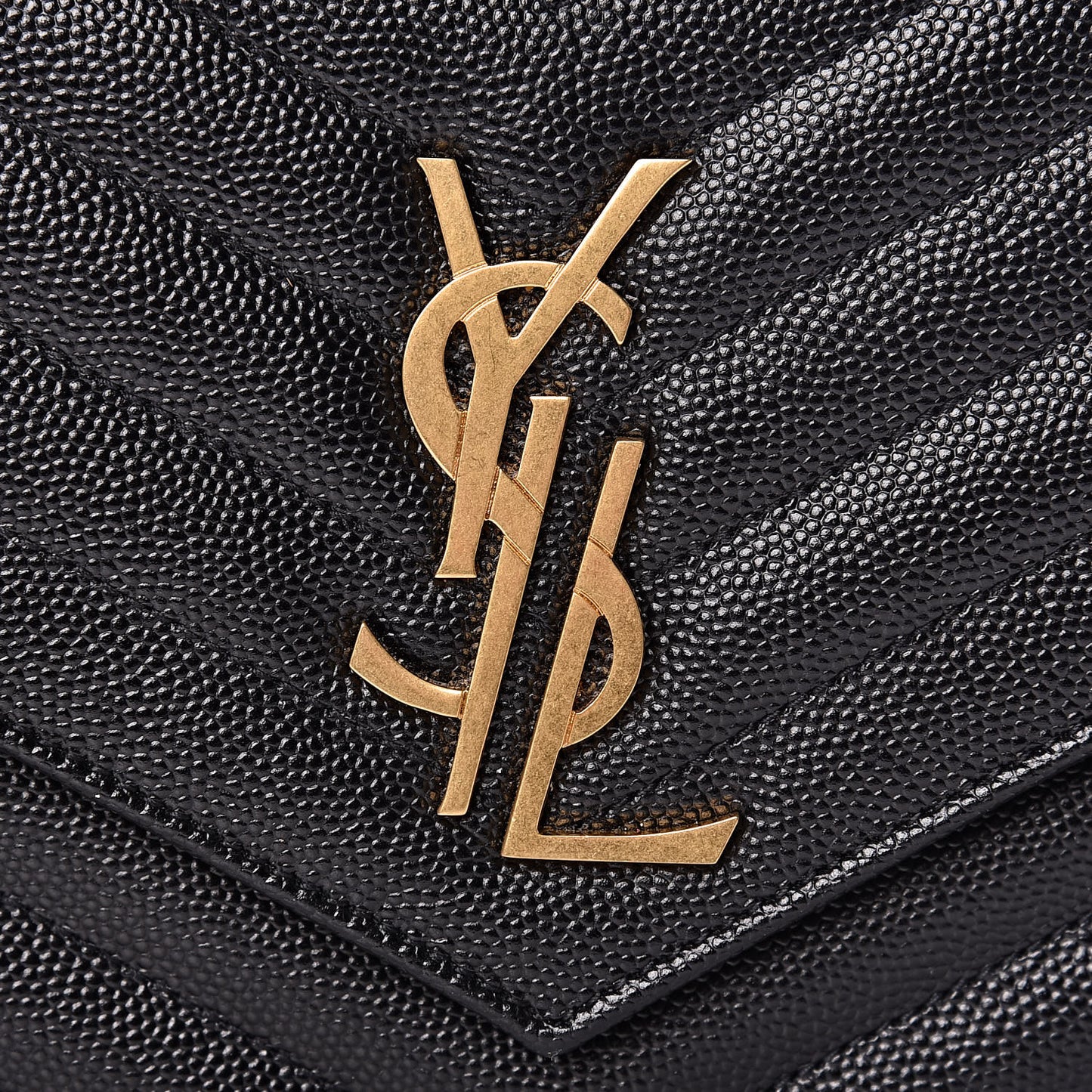 Grain De Poudre Matelasse Chevron Deconstructed Monogram Chain Wallet Black