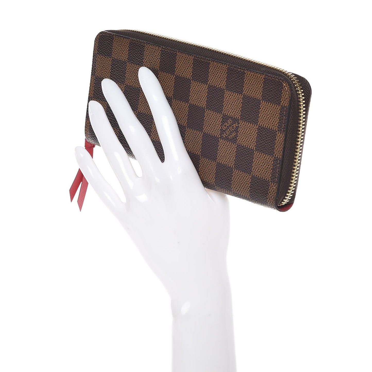 Damier Ebene Clemence Wallet Cherry