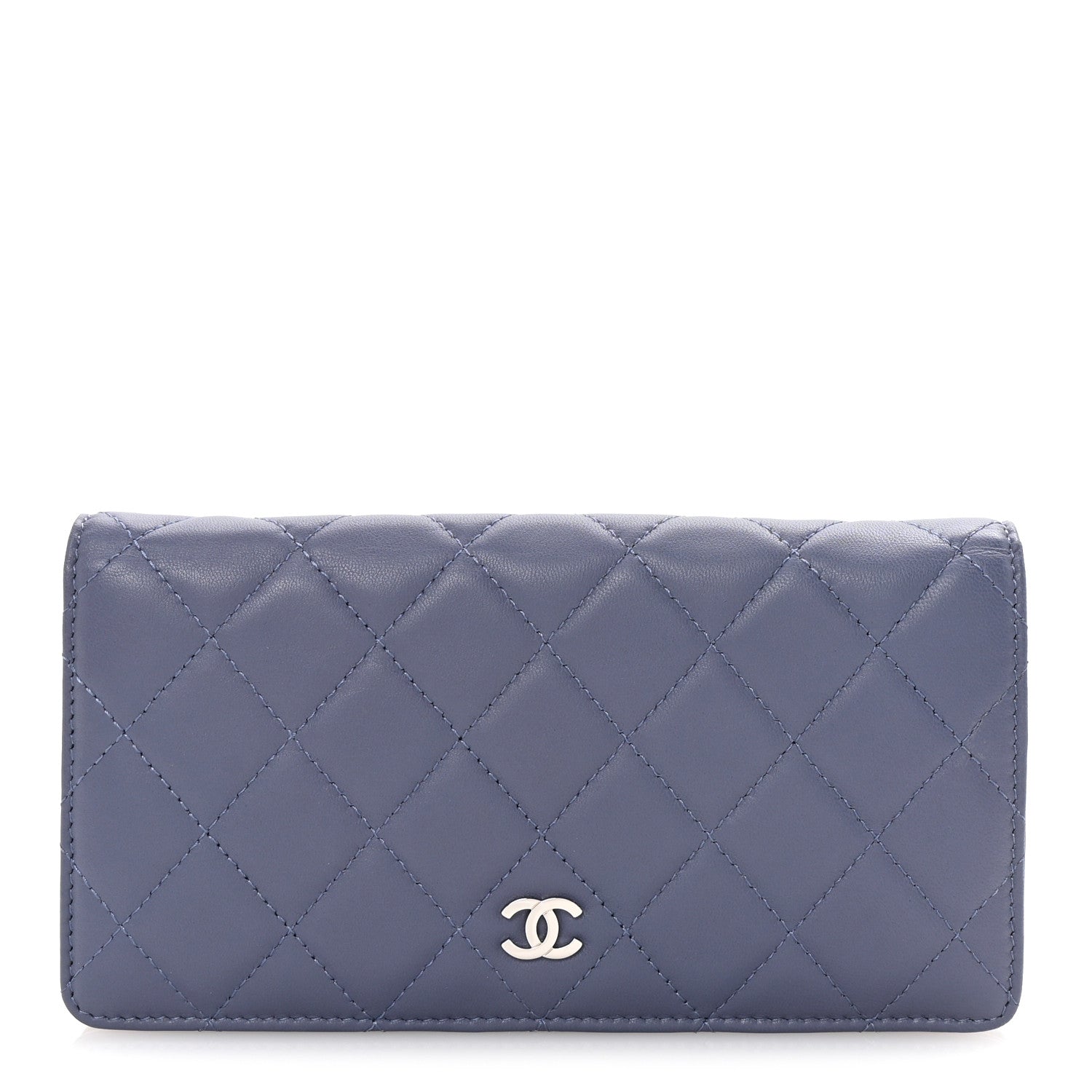 Chanel Lambskin Quilted Yen Wallet Purple 1 of 9