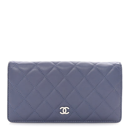 Chanel Lambskin Quilted Yen Wallet Purple 1 of 9