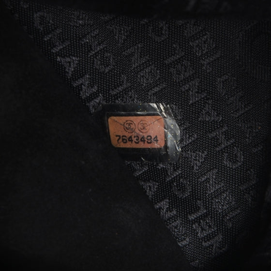 Suede Accordion Flap Black