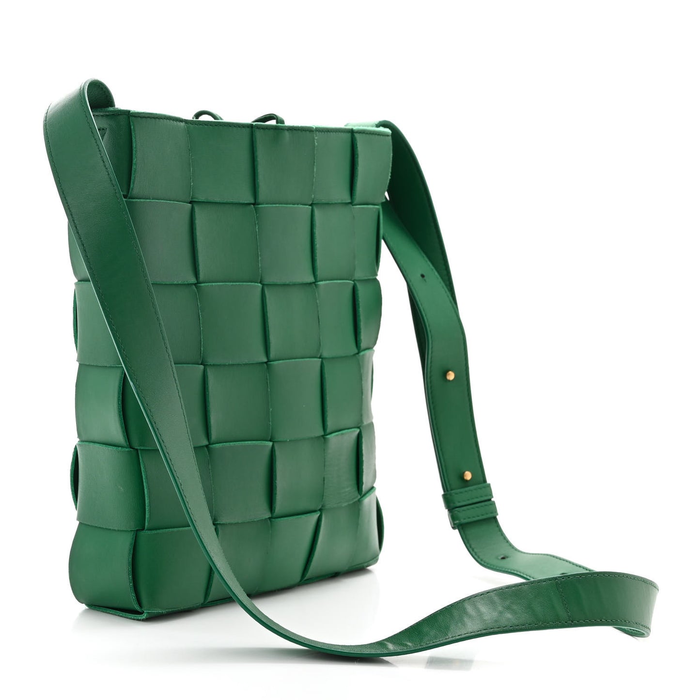 Lambskin Maxi Intrecciato Cassette Messenger Racing Green