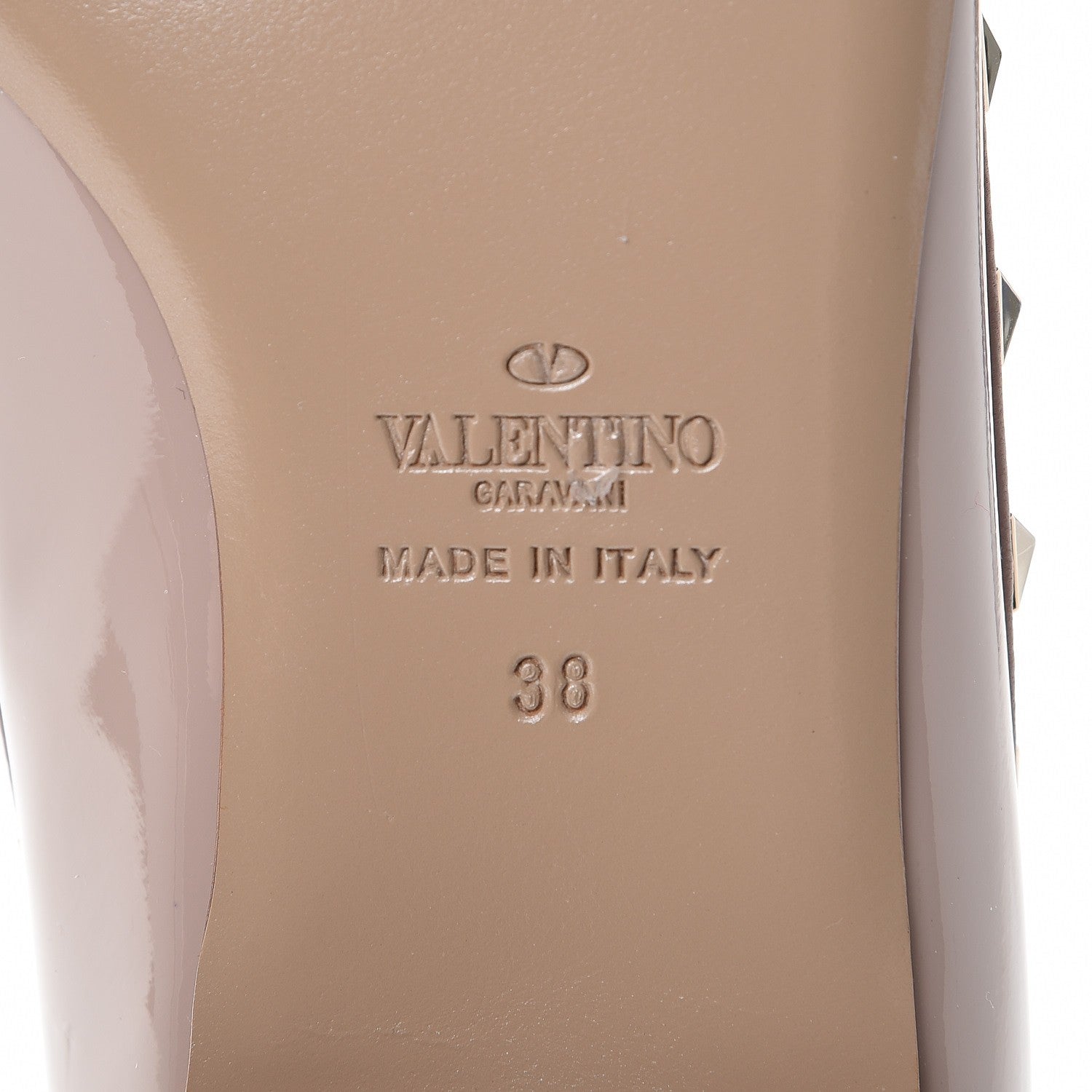 Valentino Garavani Patent Rockstud Ballerina Flats 38 Poudre 6 of 9