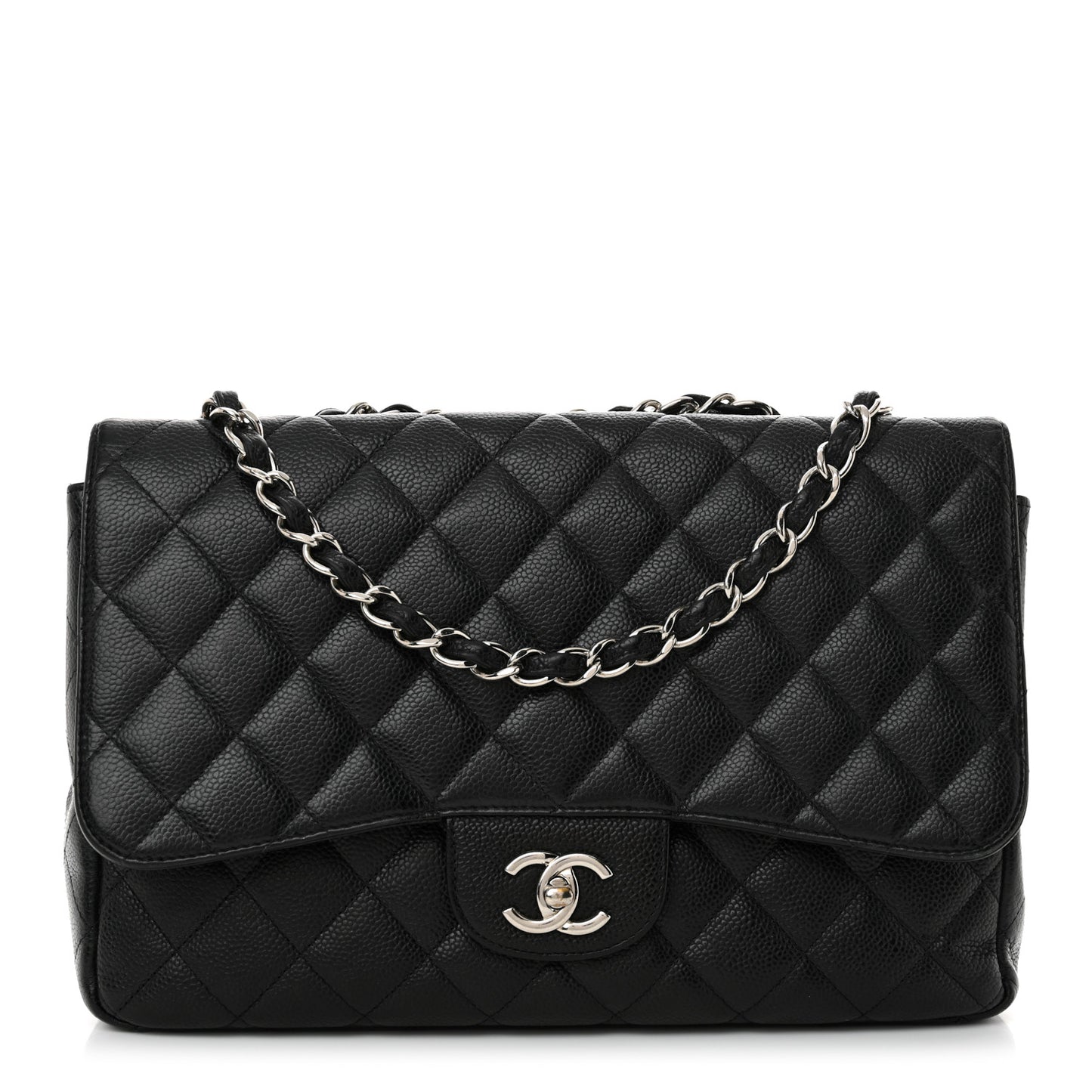 Caviar Quilted Jumbo Single Flap Black