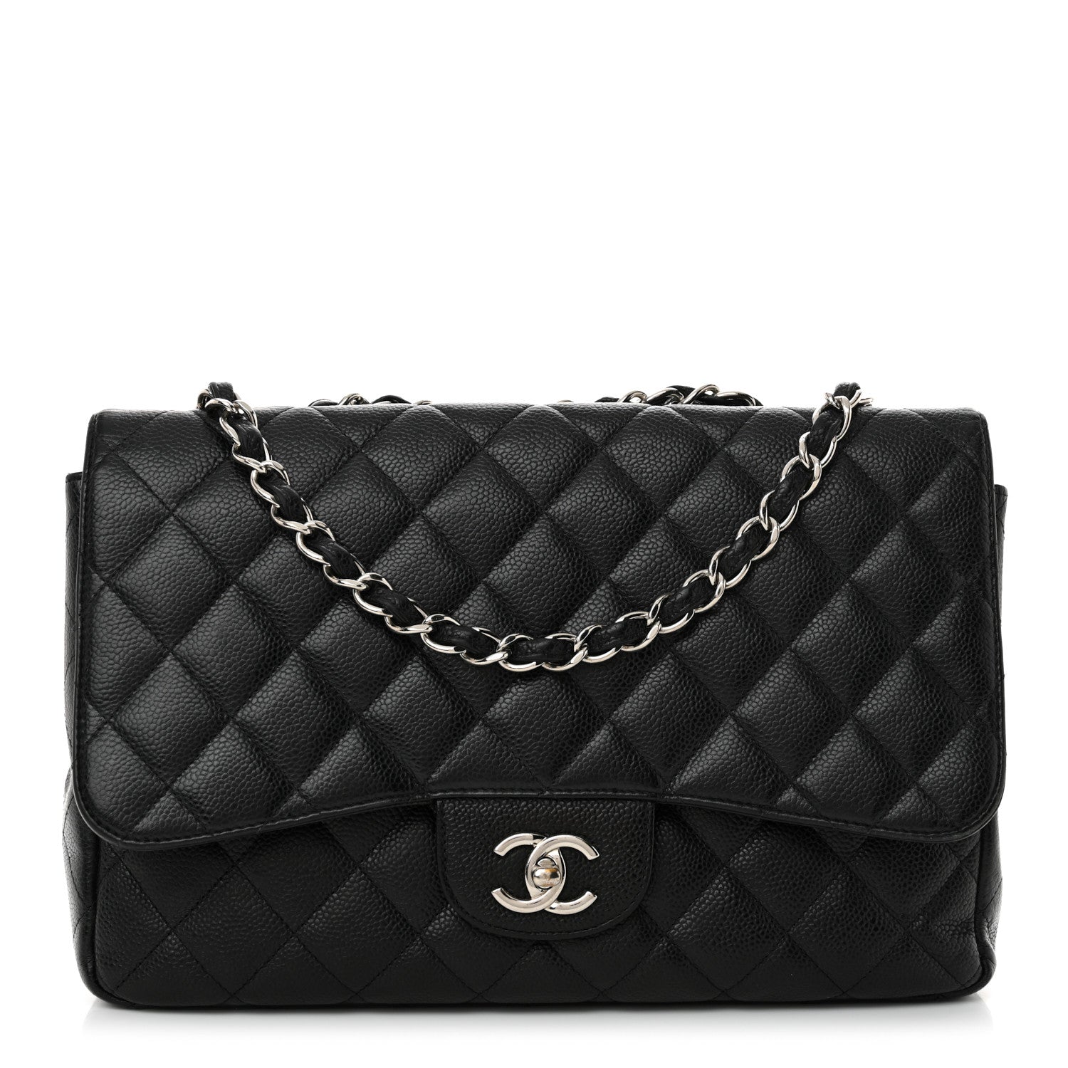 Chanel Caviar Quilted Jumbo Single Flap Black 1 of 14