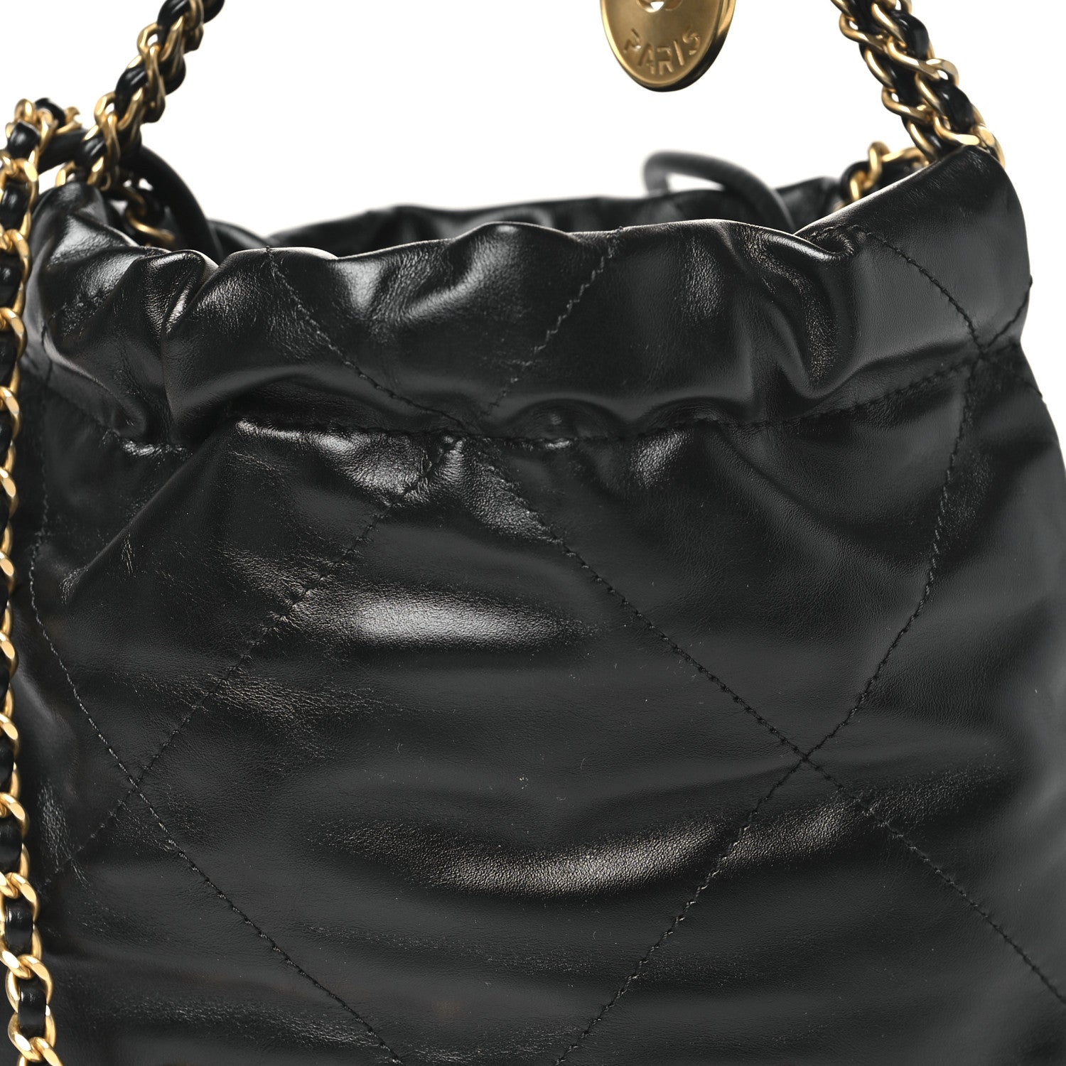 Chanel Shiny Calfskin Quilted Mini Chanel 22 Black 8 of 11