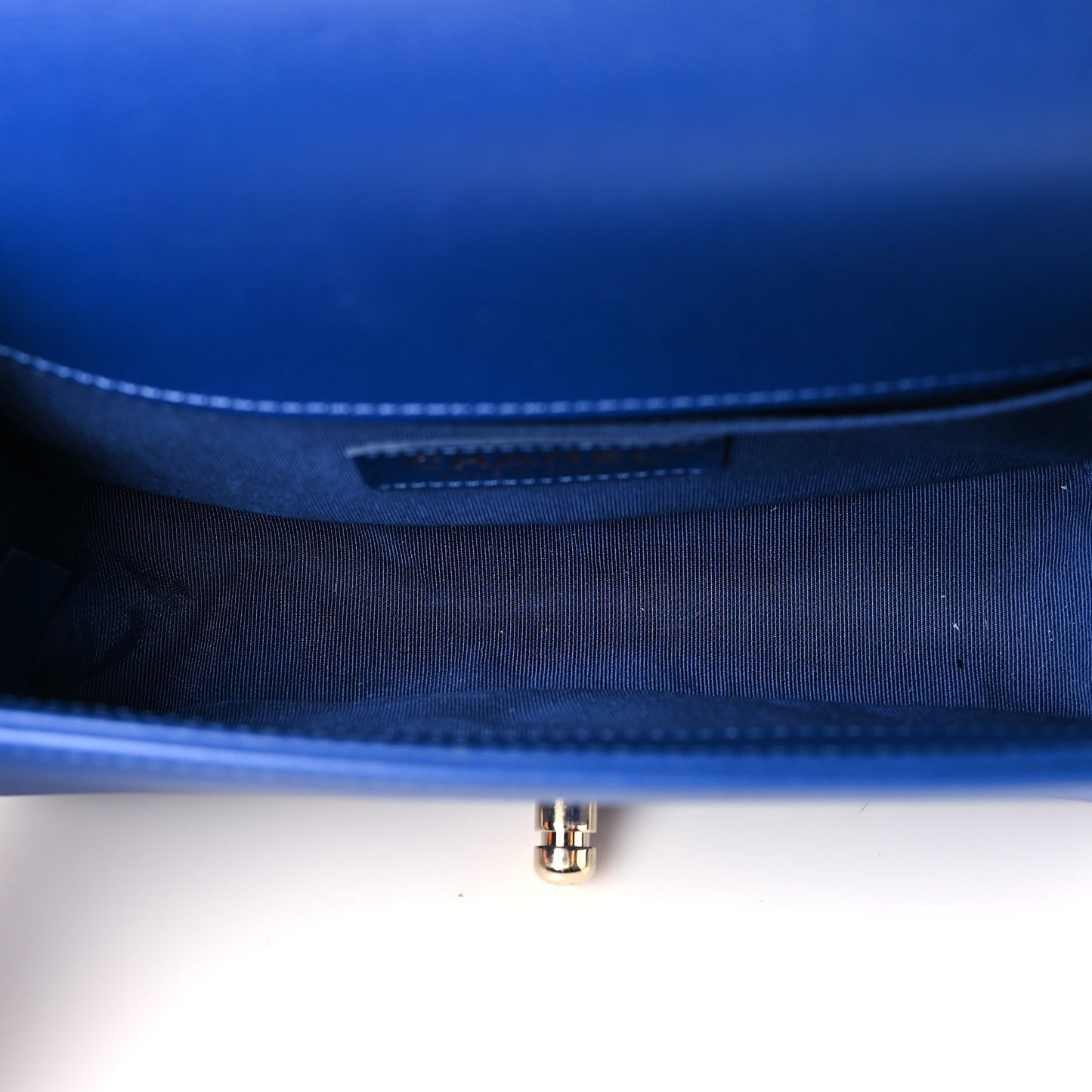 Calfskin Quilted Small Boy Flap Blue