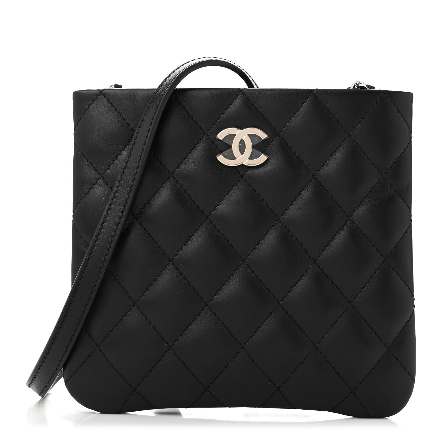 Chanel Lambskin Quilted Uniform Crossbody Bag Black 1 of 10