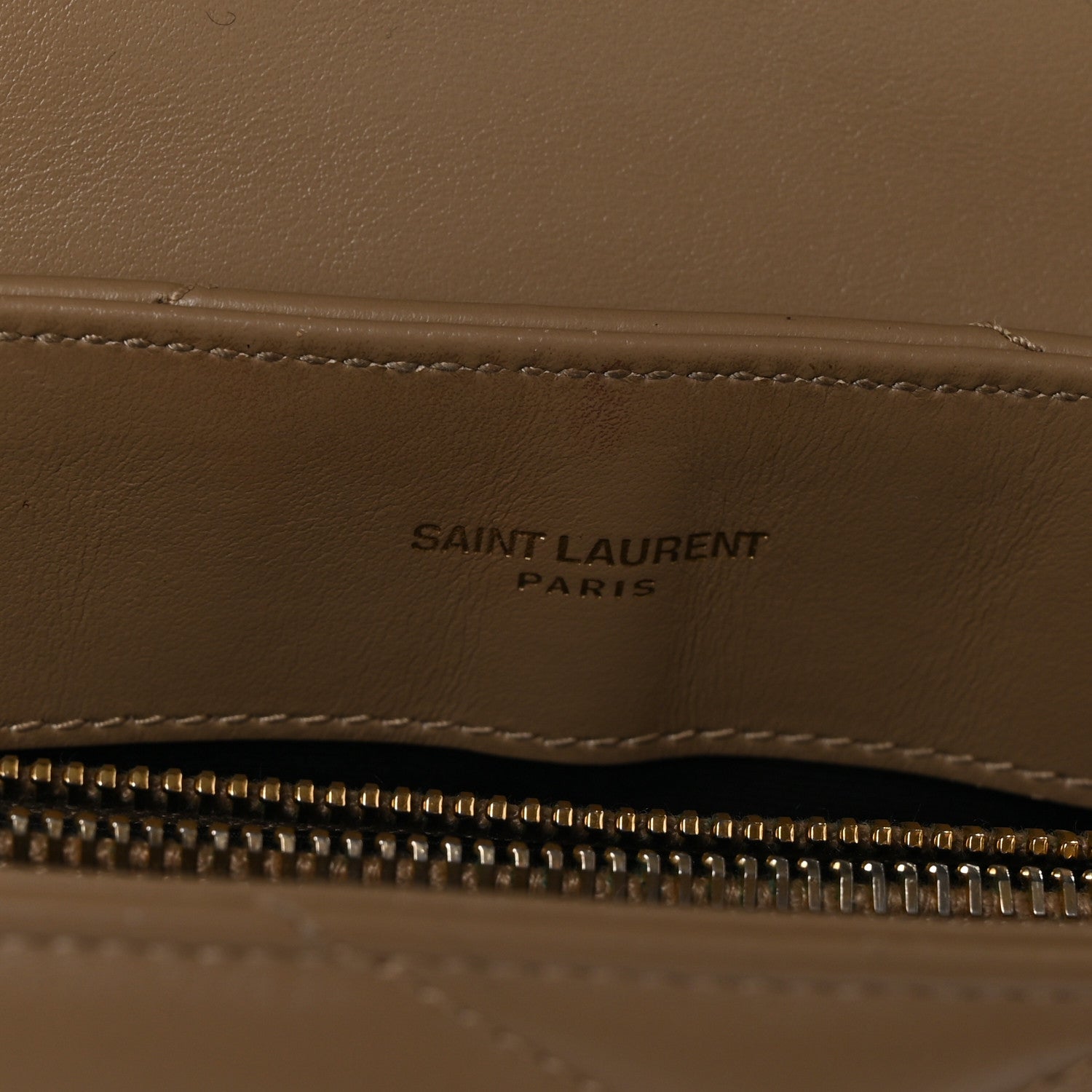 Saint Laurent Calfskin Y Quilted Monogram Small Loulou Chain Satchel Dark Beige 7 of 11