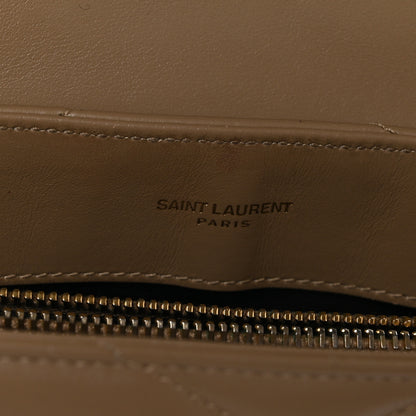 Saint Laurent Calfskin Y Quilted Monogram Small Loulou Chain Satchel Dark Beige 7 of 11
