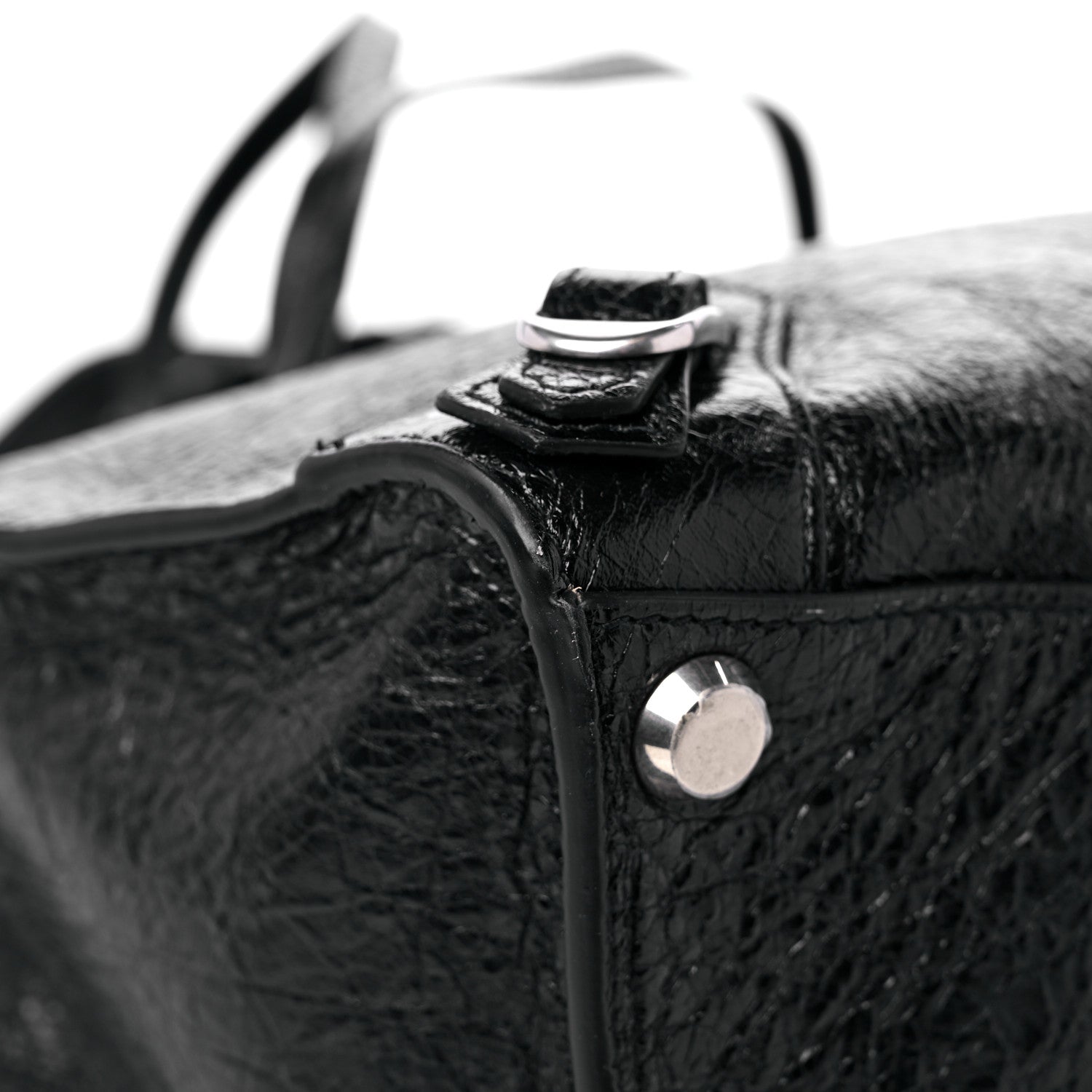 Balenciaga Agneau Arena Neo Classic Silver Hardware Medium Upside Down Tote Black 7 of 9