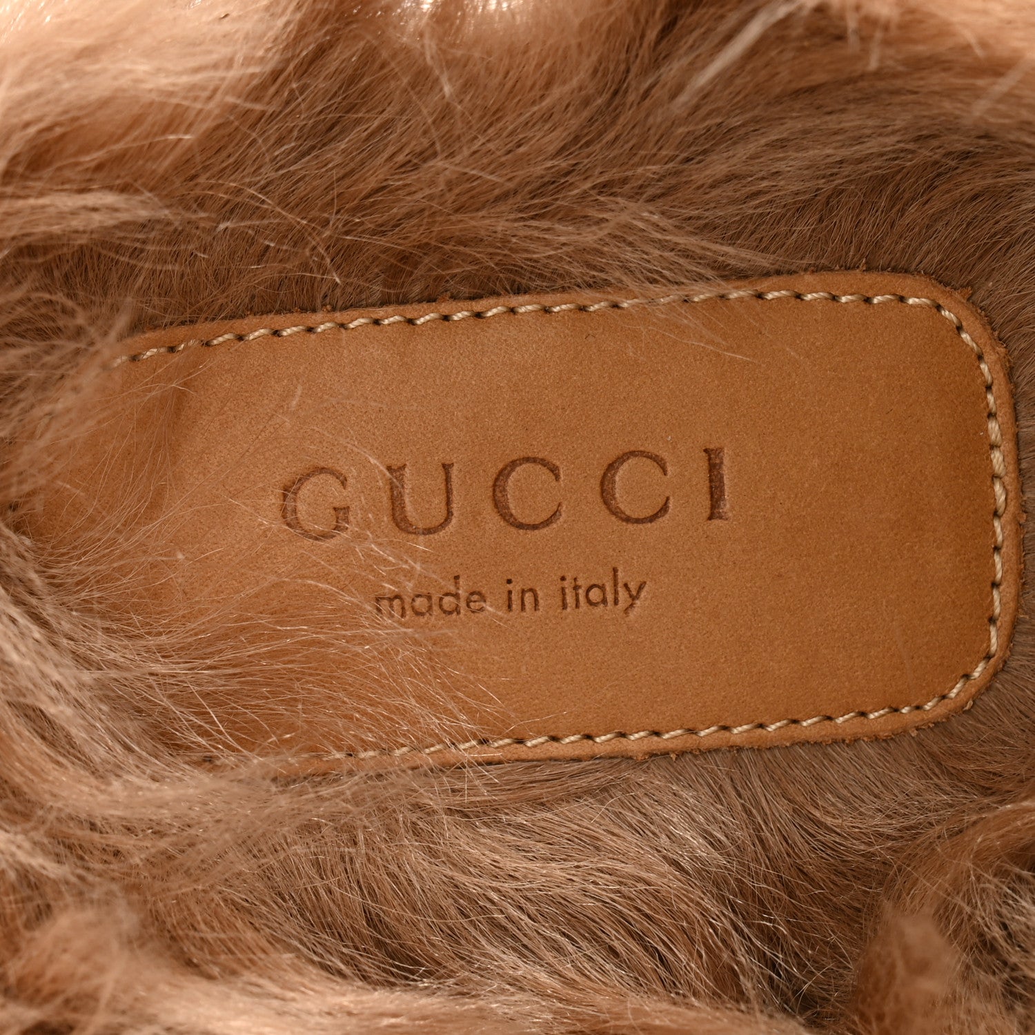 Gucci Malaga Kid Fur Womens Princetown Slippers 35 Blue Agata 6 of 9