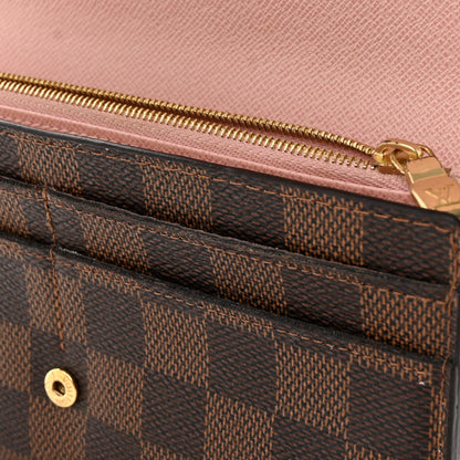 Louis Vuitton Damier Ebene Sarah Wallet NM Rose Ballerine 7 of 10