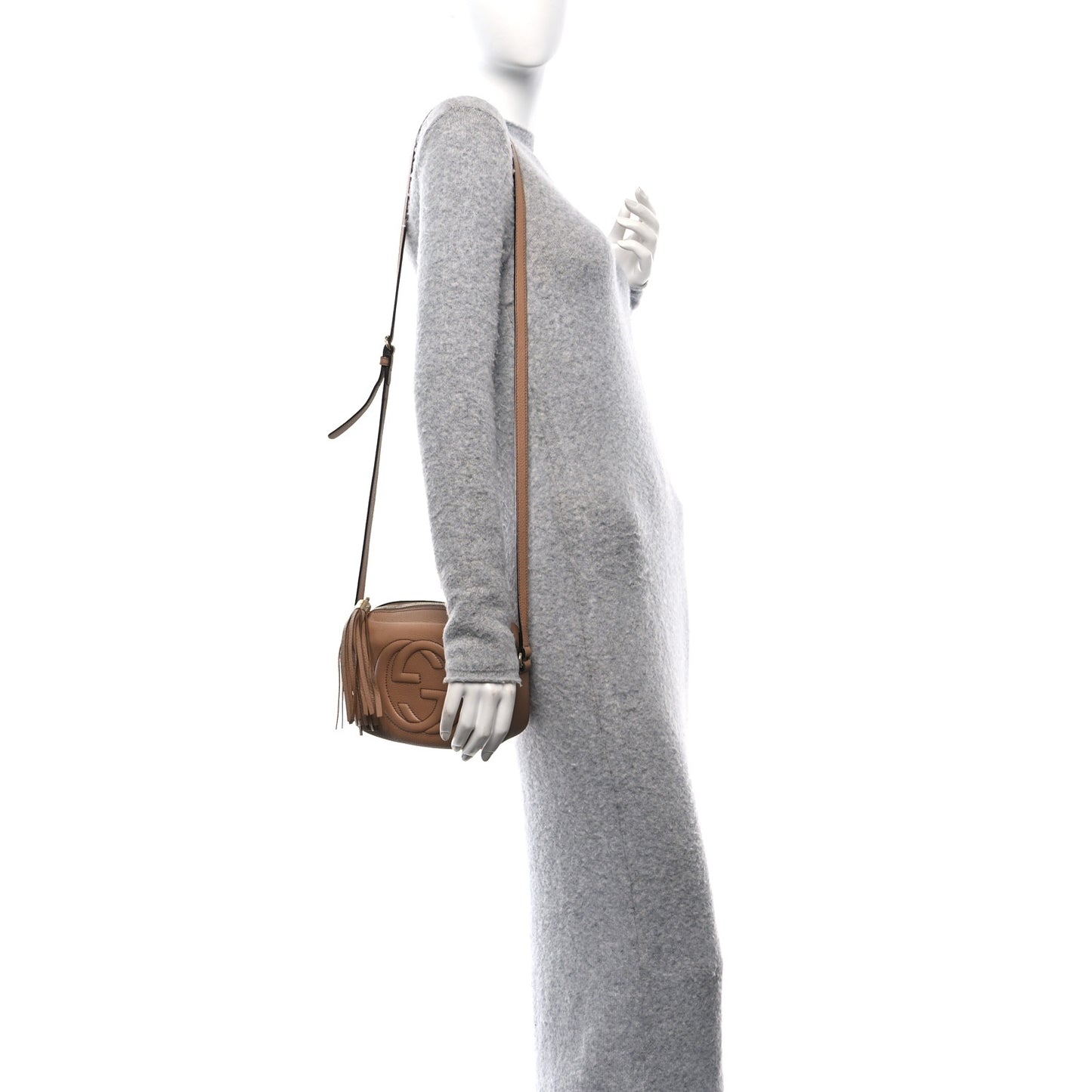 Pebbled Calfskin Small Soho Disco Bag Camelia