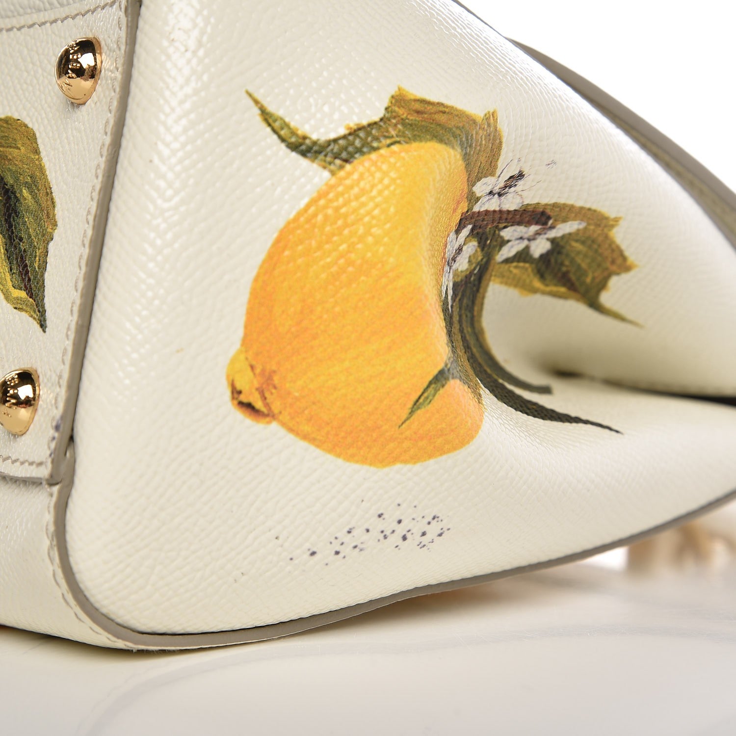 Dolce & Gabbana Dauphine Lemon Print Medium Miss Sicily Satchel White 10 of 12