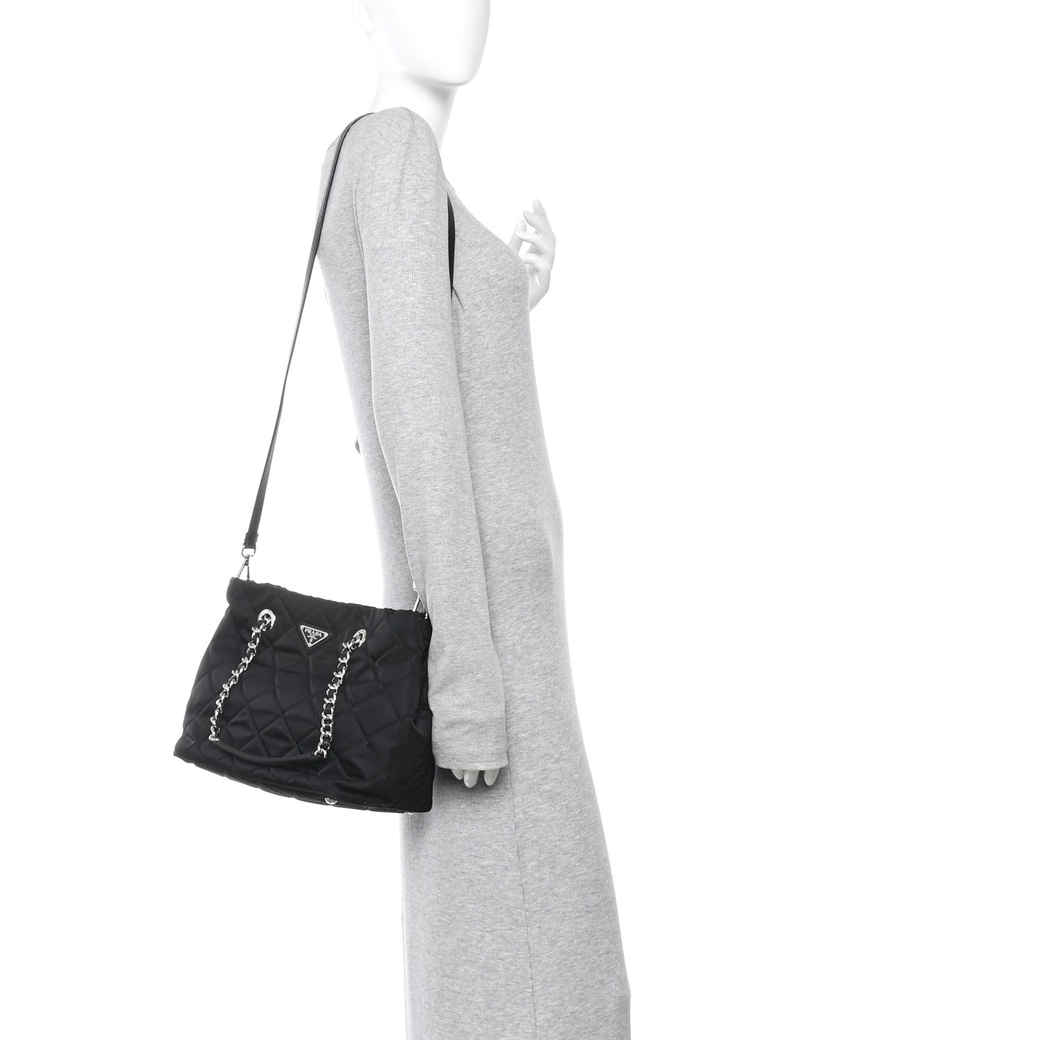 Prada Nylon Tessuto Impuntu Quilted Tote Black 2 of 10